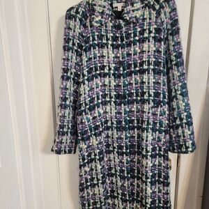 Eva Mendes For New York and Company Multicolor Tweed Coat